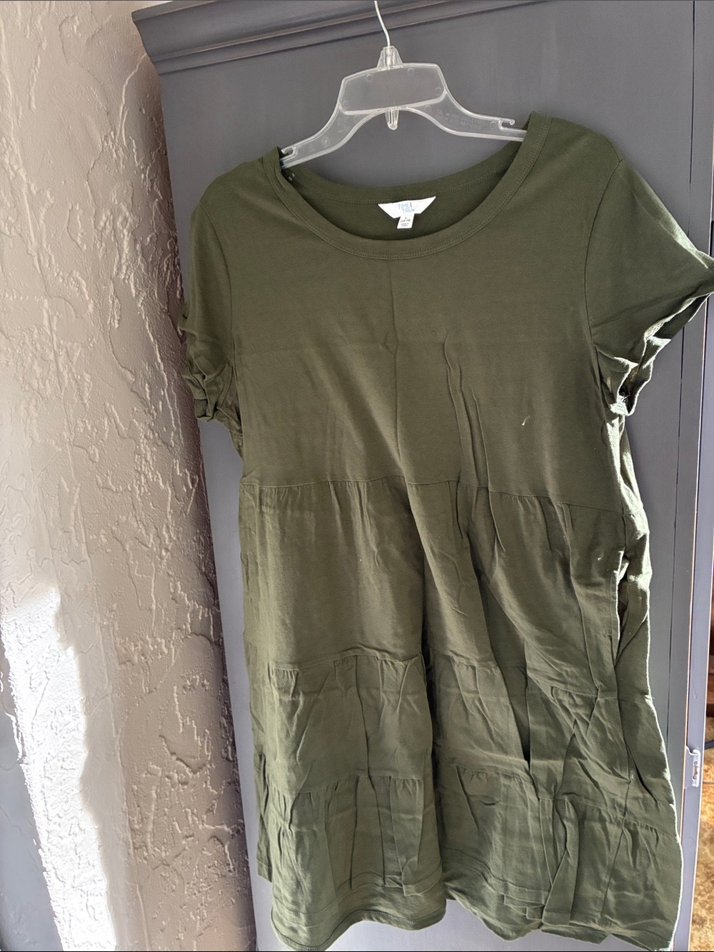 Olive Tiered Short Sleeve dress-